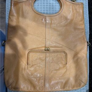 Coach Ergo Convertible Leather Shoulder/Crossbody bag in a camel/tan color